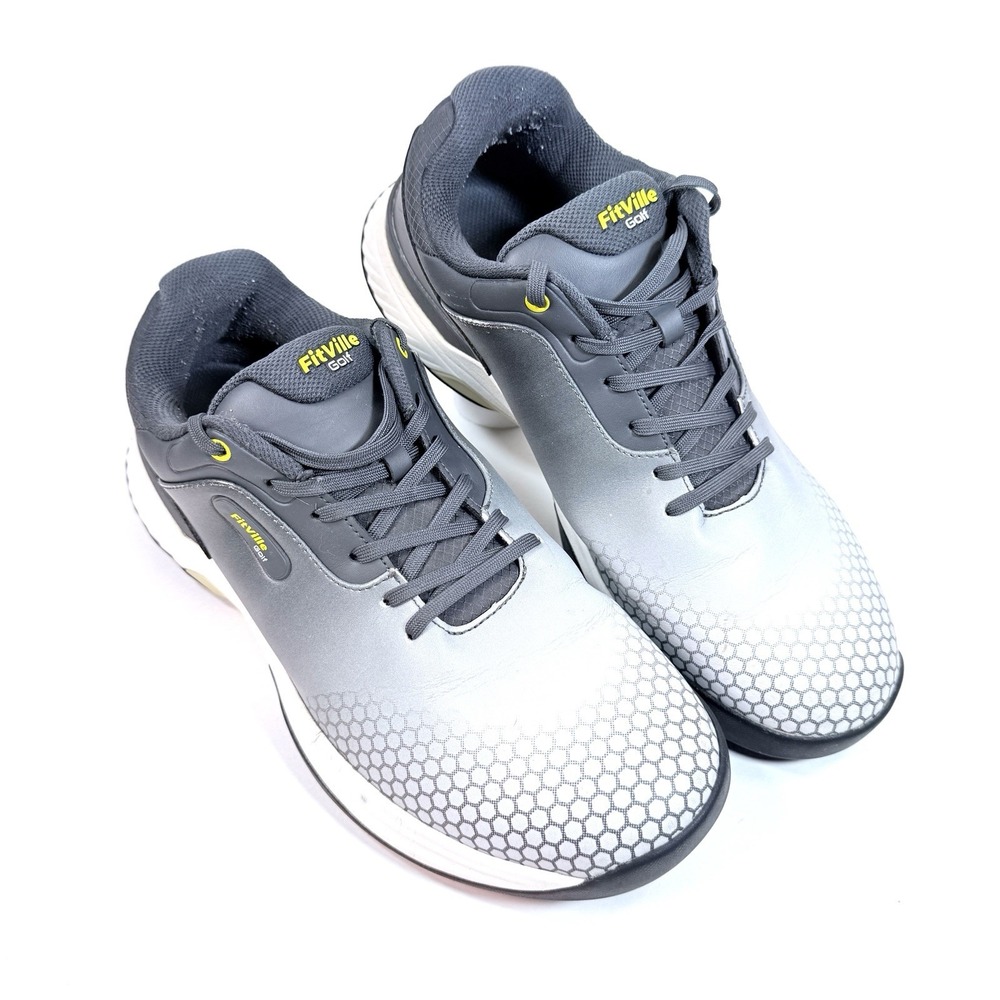 FitVille SpeedEx V1 Golf Shoes Mens 12.5 Wide 2E Haze Gray Spiked Waterproof